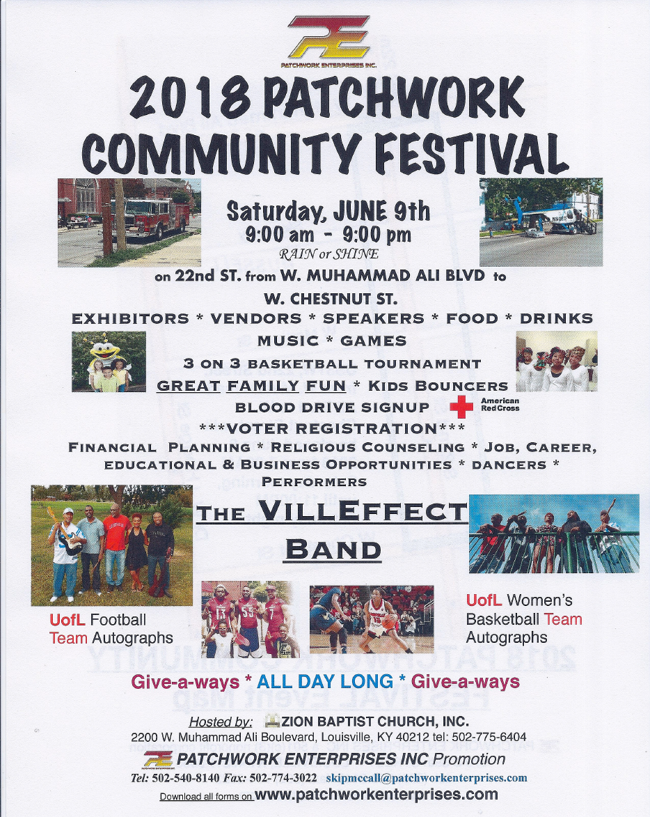 2018 Patchwork Community Festival Flyer